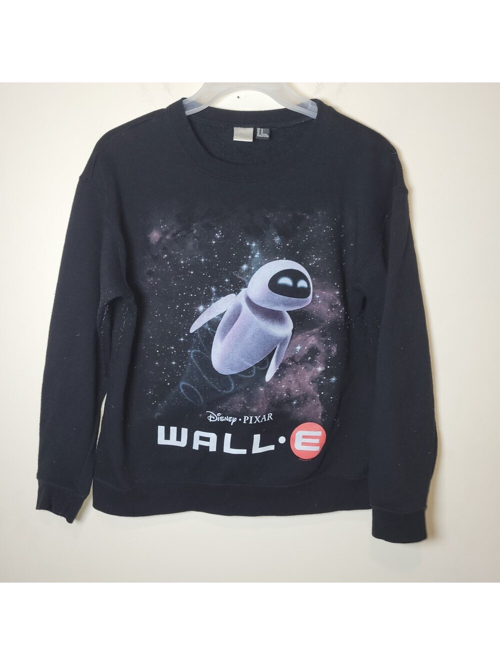 Disney Pixar WALL-E EVE Black Crewneck Sweatshirt Adult Medium Unisex